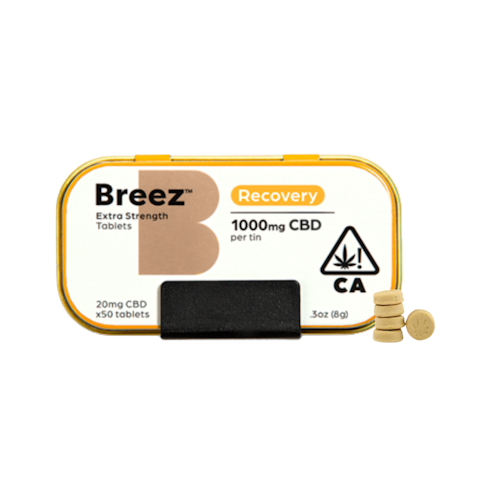 Breez - CBD RECOVERY EXTRA STRENGTH TABLETS 1000MG (50CT)