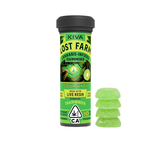 Kiva - SOUR KIWI (TRAINWRECK) GUMMIES - LOST FARM